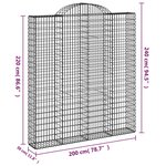 vidaXL Paniers à gabions arqués 12 Pièces 200x30x220/240 cm fer galvanisé