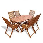 vidaXL Ensemble à manger d'extérieur 7 Pièces Bois d'acacia solide
