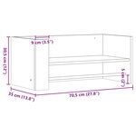 vidaXL Étagère murale blanc 70 5x35x30 5 cm bois d'ingénierie