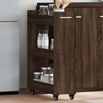 vidaXL Armoire avec roues chêne marron 60x22x79 cm bois d'ingénierie