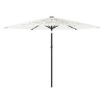 vidaXL Parasol de jardin avec mât en acier blanc 288x288x225 cm