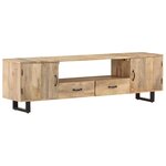 vidaXL Meuble TV 160x30x45 cm Bois massif de manguier