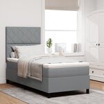 vidaXL Lit à sommier avec matelas gris clair 90x200 cm en tissu