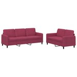 vidaXL Ensemble de canapés 2 Pièces rouge bordeaux velours