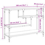 vidaXL Table console noir 100x30x75 cm bois d'ingénierie