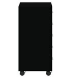 vidaXL Armoire à tiroirs avec roulettes Noir Bois d'ingénierie