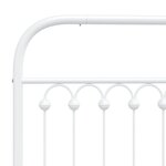 vidaXL Cadre de lit métal sans matelas et pied de lit blanc 140x190 cm