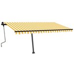 vidaXL Auvent manuel rétractable sur pied 450x300 cm Jaune et blanc