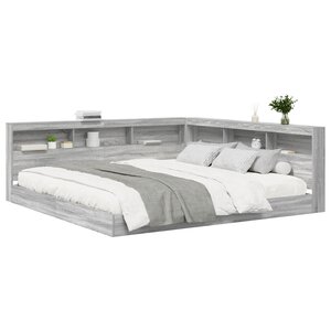 vidaXL Lit étagère gris Sonoma 180x200 cm en bois d'ingénierie