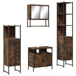 vidaXL Ensemble de meubles de salle de bain 4 Pièces Chêne fumé Bois