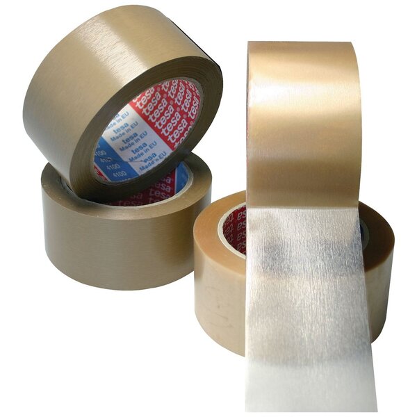 Ruban adhésif d'emballage tesapack pvc 55 microns - 50 mm x 66 m - havane (rouleau 50 mètres)