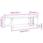 vidaXL Table basse Chêne marron 100x50x35 cm Bois d'ingénierie