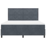Lit à sommier box avec matelas & LED gris foncé 180x200 cm en velours
