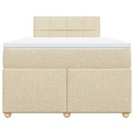 vidaXL Sommier à lattes de lit avec matelas crème 120x190 cm tissu