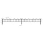 vidaXL Clôture de jardin avec dessus en cerceau Acier 6 8 x 0 6 m Noir