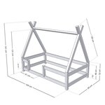 Lit cabane enfant NAKANA 80 x 160 rose pastel