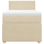 vidaXL Sommier à lattes de lit avec matelas Crème 100x200 cm Tissu