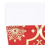 vidaXL Jupe de sapin de Noël de luxe avec chaussette Rouge 150cm Tissu