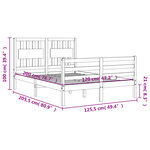 vidaXL Cadre de lit sans matelas blanc 120x200 cm bois massif