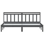 vidaXL Cadre de lit sans matelas gris bois massif 200x200 cm