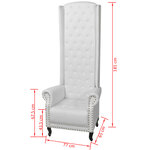 vidaXL Chaise à dossier haut blanc similicuir