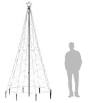 vidaXL Arbre de Noël avec poteau en métal 500 LED blanches chaudes 3 m