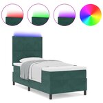 Lit de Relaxation vidaXL avec Matelas & LED Vert Foncé 90x200 cm Velours