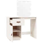 vidaXL Coiffeuse avec LED Blanc 95x50x133 5 cm Bois de pin massif