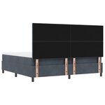vidaXL Lit à Ressorts avec Matelas & Banc Gris Foncé 200x200 cm Velours