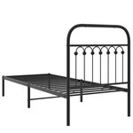 vidaXL Cadre de lit métal avec tête de lit noir 75x190 cm
