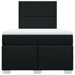vidaXL Sommier à lattes de lit avec matelas noir 120x190 cm tissu