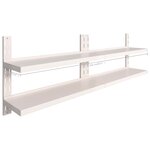 vidaXL Étagères murales flottantes à 2 niveaux 2 Pièces Inox 240x30 cm