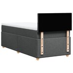 vidaXL Sommier à lattes de lit avec matelas gris foncé simple tissu
