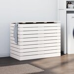 vidaXL Panier à linge blanc 88 5x44x66 cm bois massif de pin