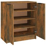 vidaXL Meuble à chaussures Chêne fumé 59x35x70 cm Bois d'ingénierie
