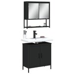 vidaXL Ensemble de meubles salle de bain 2 Pièces noir bois d'ingénierie
