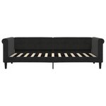 vidaXL Lit de jour avec gigogne et tiroirs sans matelas noir 80x200 cm