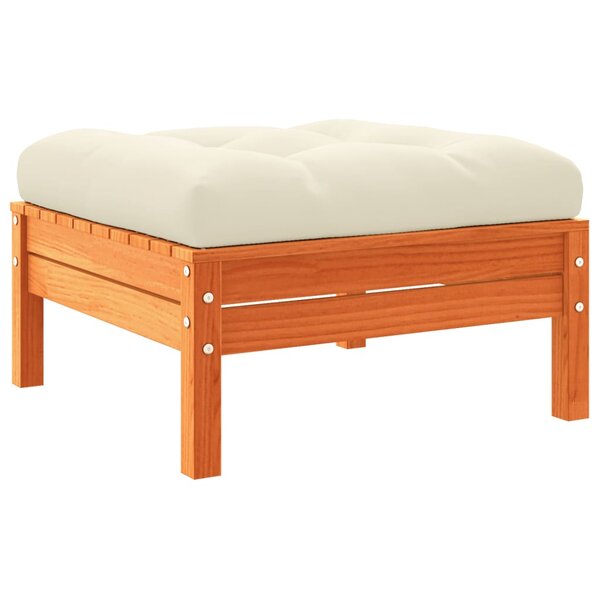 vidaXL Repose-pied de jardin avec coussin bois massif de pin