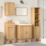 Set de meubles de salle de bain en bois massif de pin de 4 pièces vidaXL