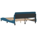 vidaXL Cadre de lit avec tête de lit bleu 160x200 cm velours