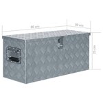vidaXL Boîte en aluminium 80 x 30 x 35 cm Argenté