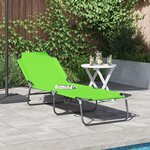 vidaXL Chaise longue pliante portable verte 600D en tissu Oxford