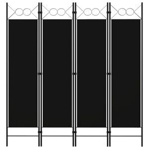 vidaXL Cloison de séparation 4 panneaux Noir 160 x 180 cm