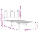 vidaXL Cadre de lit métal sans matelas avec tête de lit blanc 90x190cm