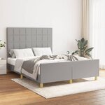 vidaXL Cadre de lit avec tête de lit Gris clair 140x190 cm Tissu