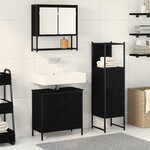 vidaXL Ensemble de meubles de salle de bain 3 pièces en bois d'ingénierie chêne noir