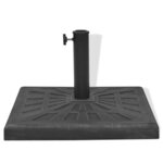 vidaXL Base carrée de parasol Résine Noir 12 kg