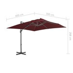 vidaXL Parasol de jardin en porte-à-faux avec mât en aluminium