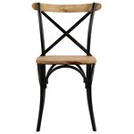 vidaXL Chaises à dossier croisé lot de 4 noir bois de manguier massif