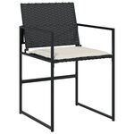 vidaXL Ensemble à manger de jardin 11 Pièces coussins noir résine tressée